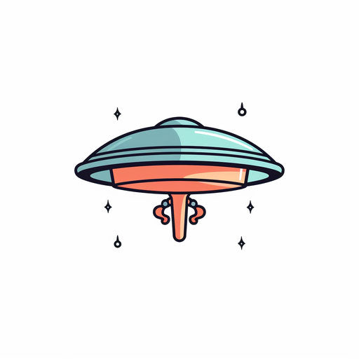 Minimalist style UFO clipart on white background