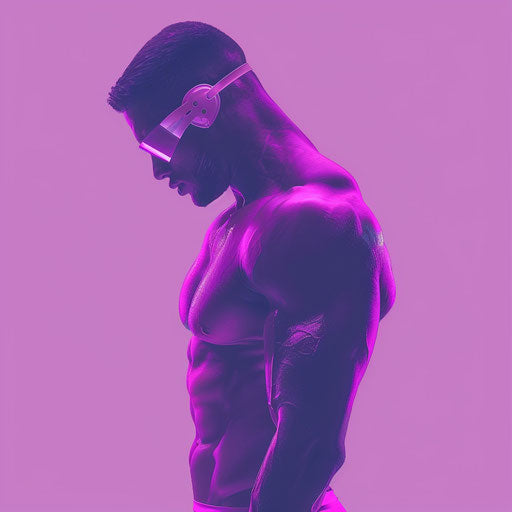 Wrestler in a soft lavender background with realistic clipart