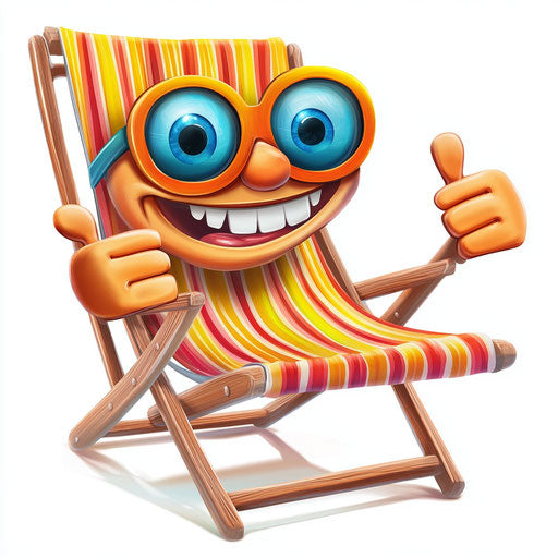 Creative Beach Chair Caricature Clipart Designs