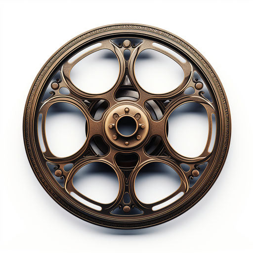 Movie reel clipart in the style of Chiaroscuro Art, on a white background