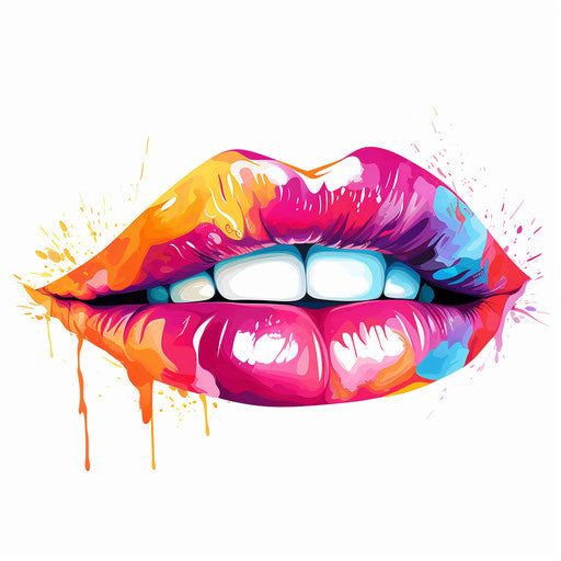 Cartoon mouth in the style of Impressionistic Art