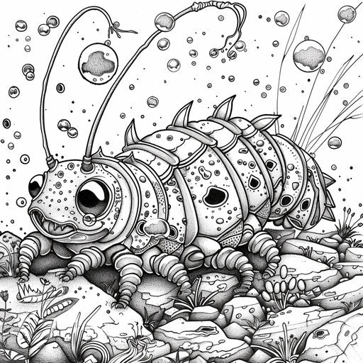 Caterpillar blowing bubbles