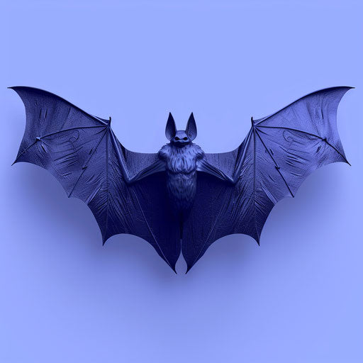 Realistic bat clipart shining on royal blue background