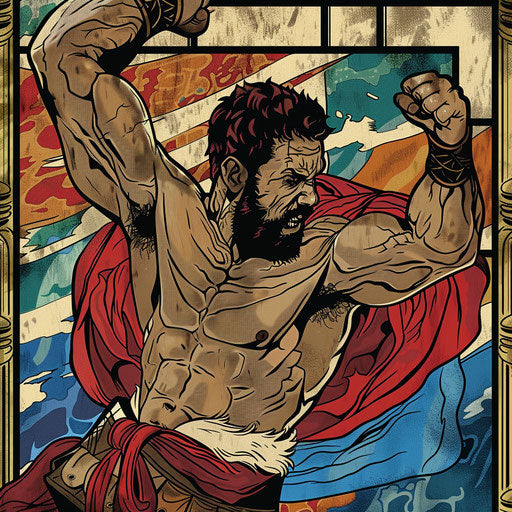 Tattoo sketch of Hercules in the midst of battle