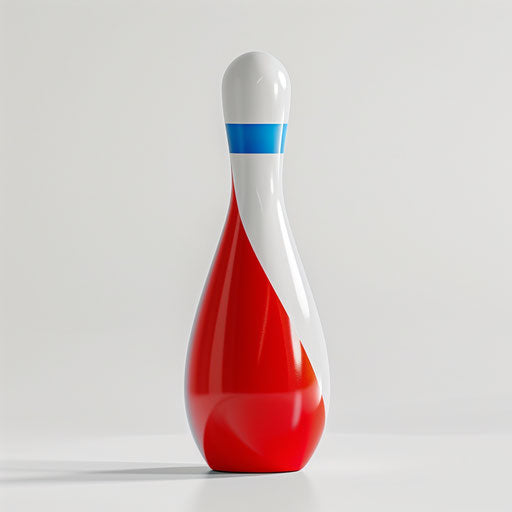 Bowling pin clipart in photo realistic style with flat and white background