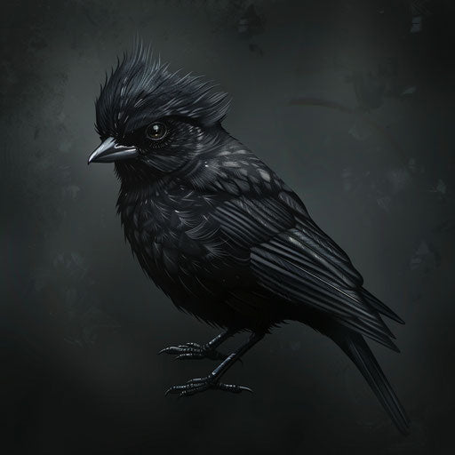 Realistic bird illustration on dark charcoal background