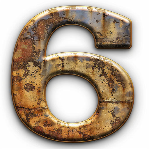 Number 6 clipart with random flat background