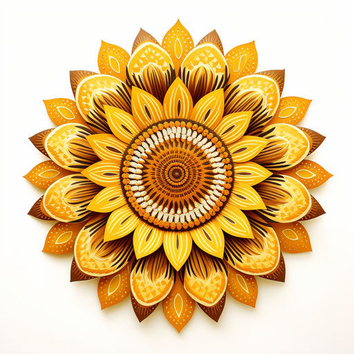 Vintage sunflower illustration on white