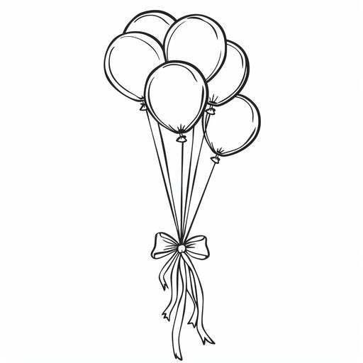 Cluster of balloons tied with a ribbon