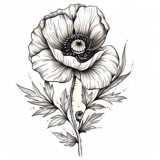 Poppy Tattoo Artwork Set