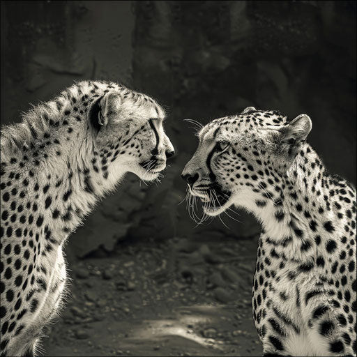 Tense encounter between cheetah and leopard, distant relatives