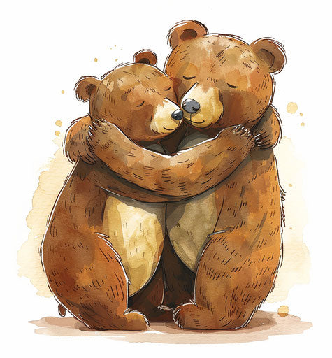 Two big bears embracing, have you been hugged today