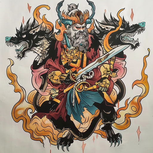 The underworld guardian with his three-headed dog