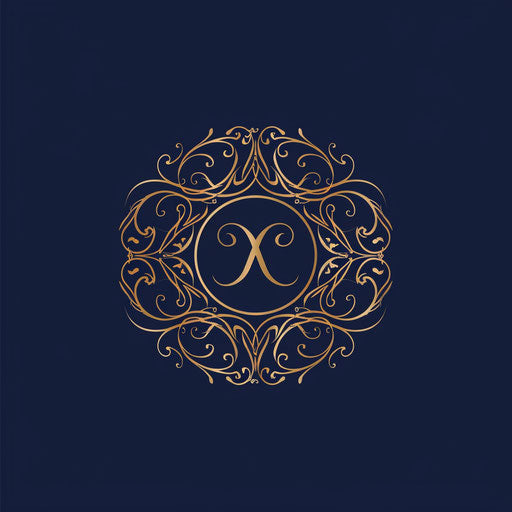 Classic monogram cool logo with navy blue background