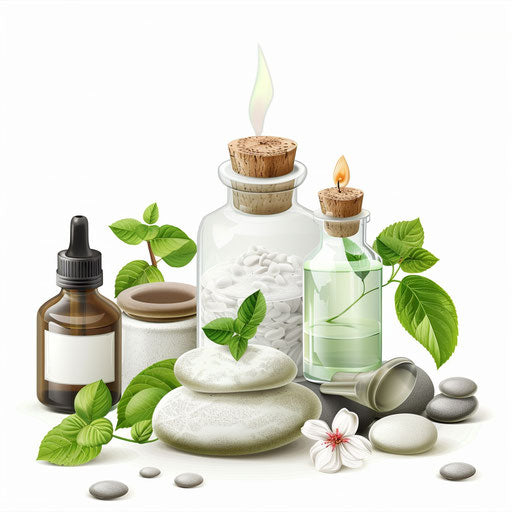 Realistic wellness clipart with flat white background