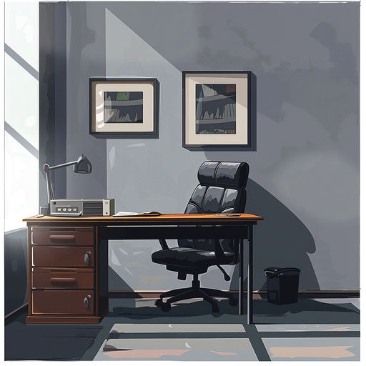 Office clipart with flat random background and minimal design