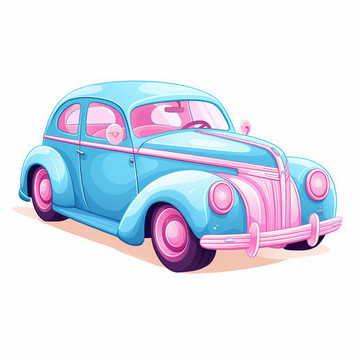 Car cartoon in Pastel Colors Art style