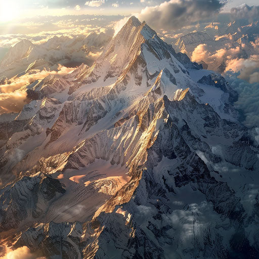 High-altitude view of the Eiger with intricate patterns