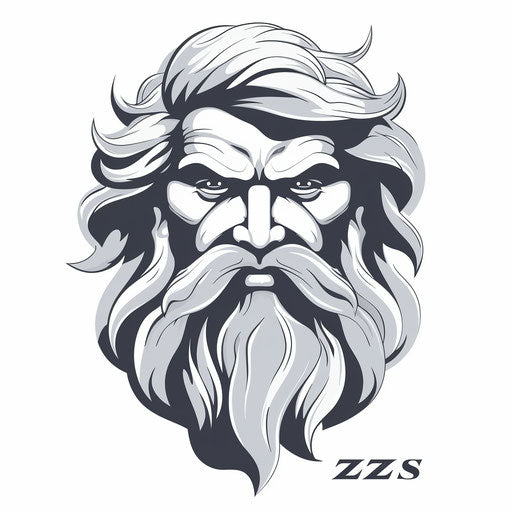 Zeus clipart in Minimalist style, on a white background