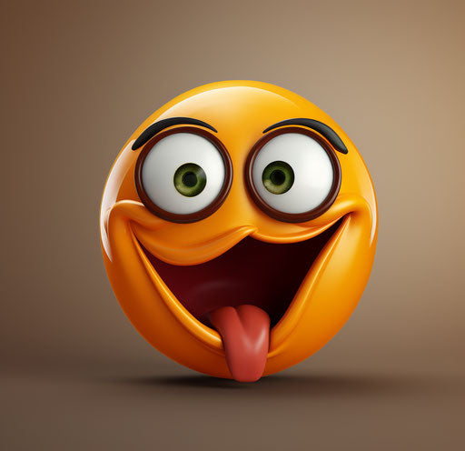 Funny emoji with tongue out