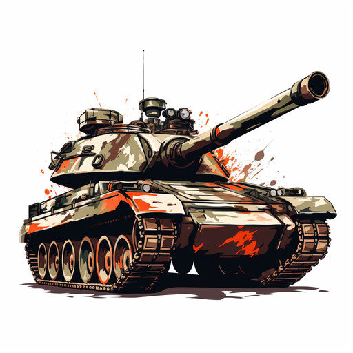 Tank clipart in the style of Chiaroscuro Art, on a white background