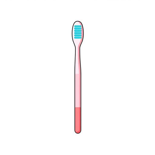 Minimalist toothbrush clipart on white background