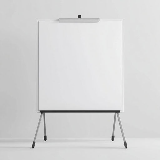 3D whiteboard with flat white background, isolated clipart