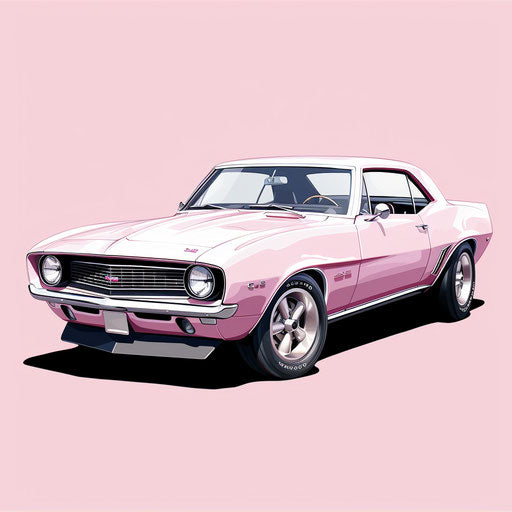 Light pink metallic Chevrolet Camaro classic car