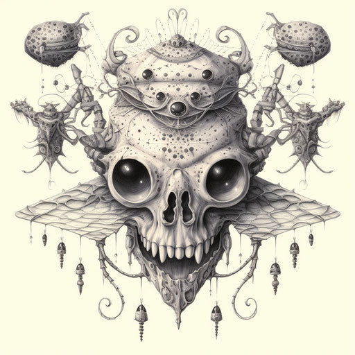 Tattoo designs for men, visionary otherworldly style, fluid organic forms