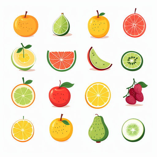 Minimalist fruit illustration on white background