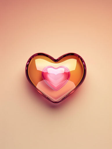 Pink and dark amber heart