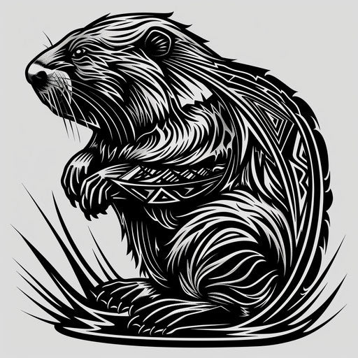 Beaver logo vector illustration symbol of toad in black-and-white style
