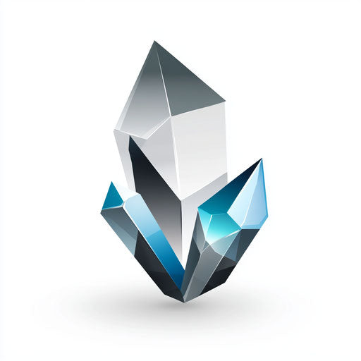 Modern 3D logo design with geometric crystal symbol