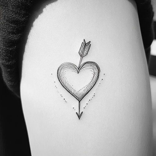 Simple tattoo for women: heart with arrow