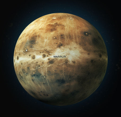 close-up of planet Mercury with balanced proportions, luminous shadowing