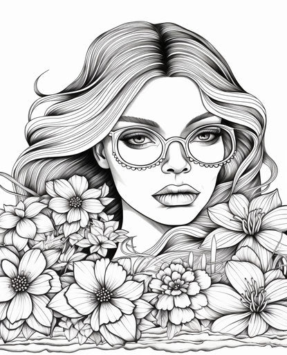 Free summer coloring pages, in the style of playful cartoons, black and white drawings 25:31