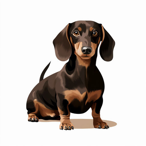 Minimalist dachshund clipart on white background