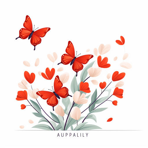 Minimalist April illustration, on white background