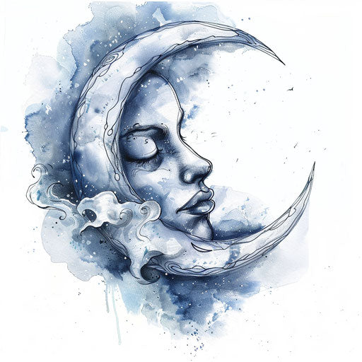 Soothing half moon cradling a sleeping face