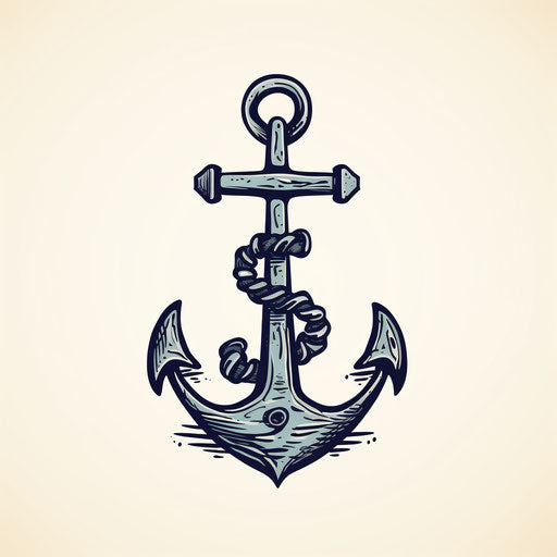 Vector anchor icon isolated on white background, stock illustration