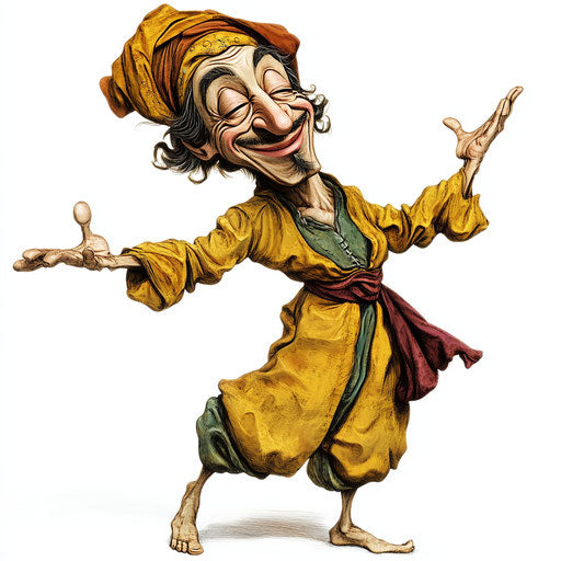 Humorous caricature of a Lorenzo Ghiberti clipart with human characteristics