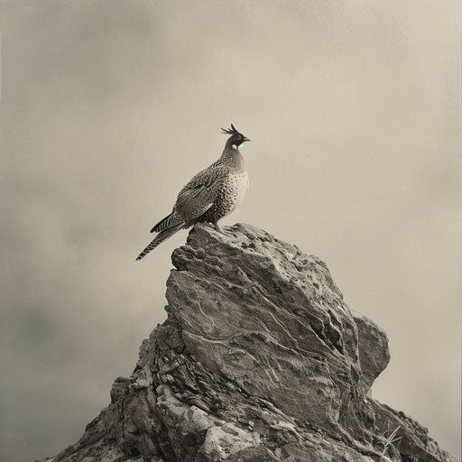 Sage grouse perched gracefully on a rocky outcrop