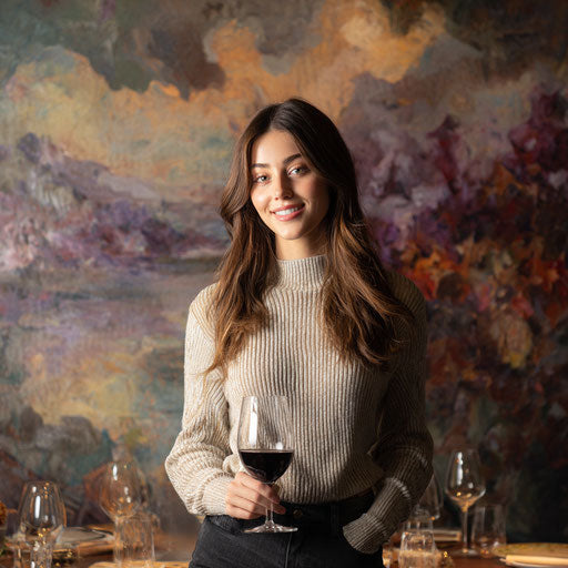 Young woman smiling behind a beautifully set table
