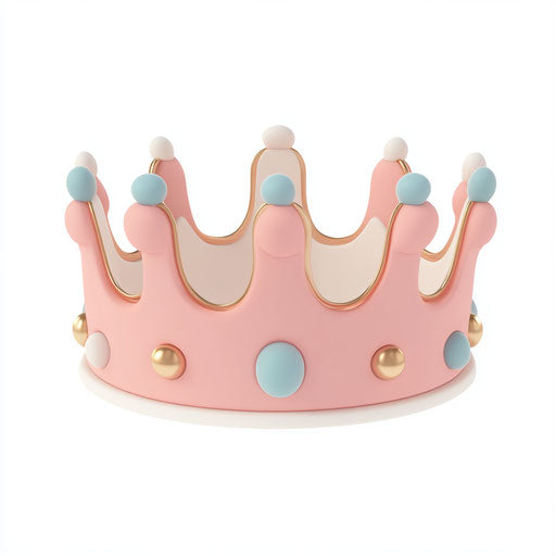 3D realistic crown on flat white background