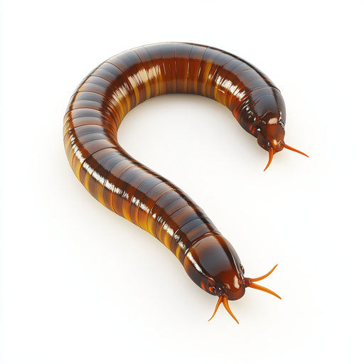 3D worm on flat white background, isolated clipart