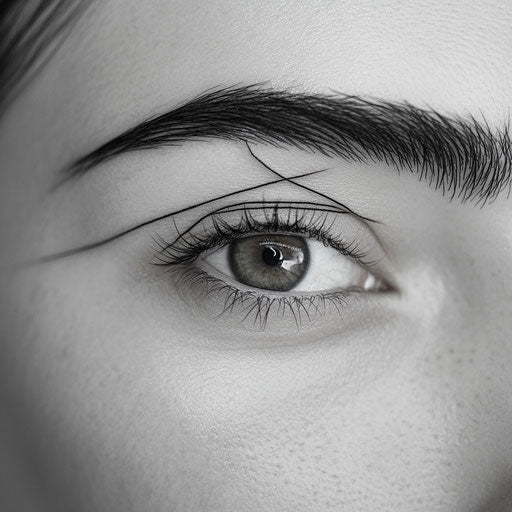 Minimalist brow tattoo with clean thin lines