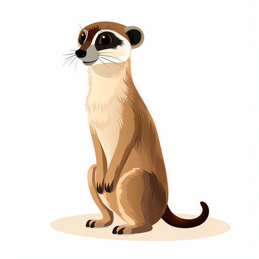 Meerkat clipart in minimalist style, white background