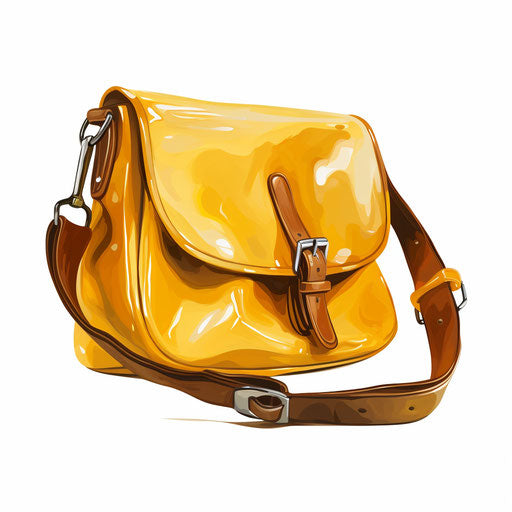 Bag clipart in the style of Oil painting, on a white background