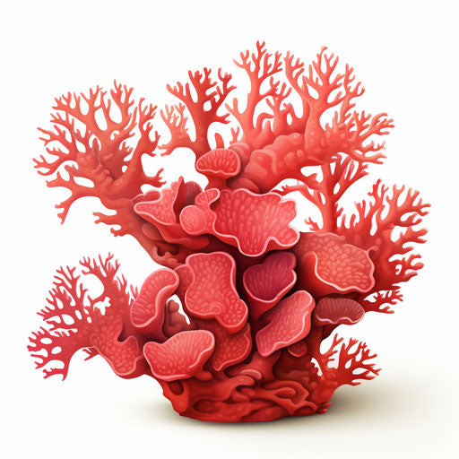 Coral clipart in the style of Chiaroscuro Art, on a white background