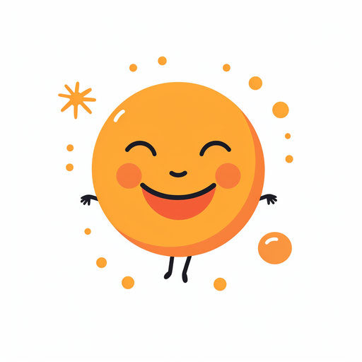 Happy clipart in minimalist style, on a white background